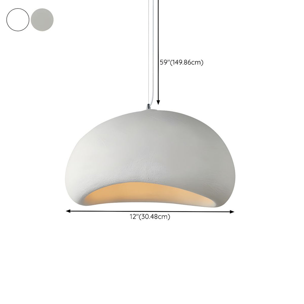 Regulowana lampa wisząca LED NimbleGlow — półkolista oprawa w stylu wabi-sabi