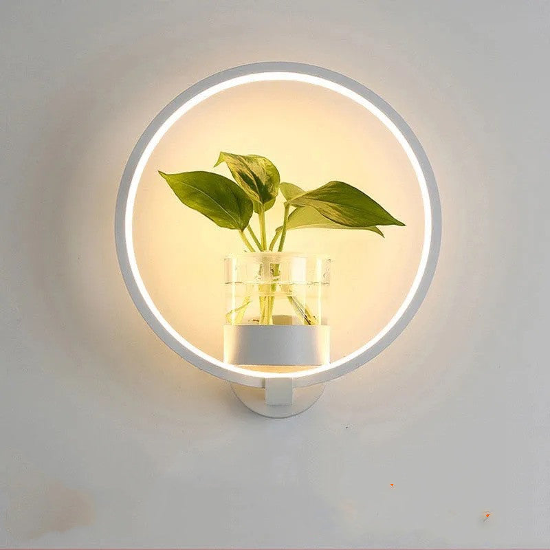 VerdantGlow Wall Light Planter Glass Plant Vessel Gallery Decor