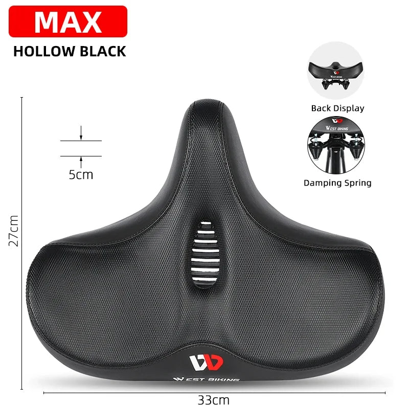 מושב אופניים ארגונומי רחב WEST BIKING ל-MTB, אופניים חשמליים ואופניים עירוניים