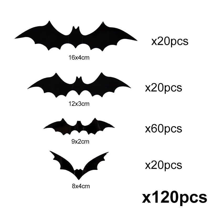 3D PVCハロウィンコウモリ壁用ステッカー | Filindra