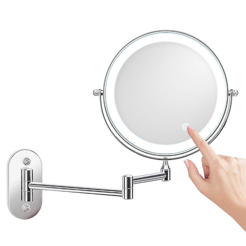 Luxa Rechargeable Wall-Mounted Shaving Mirror — 1X and 10X Magnification, LED Illumination