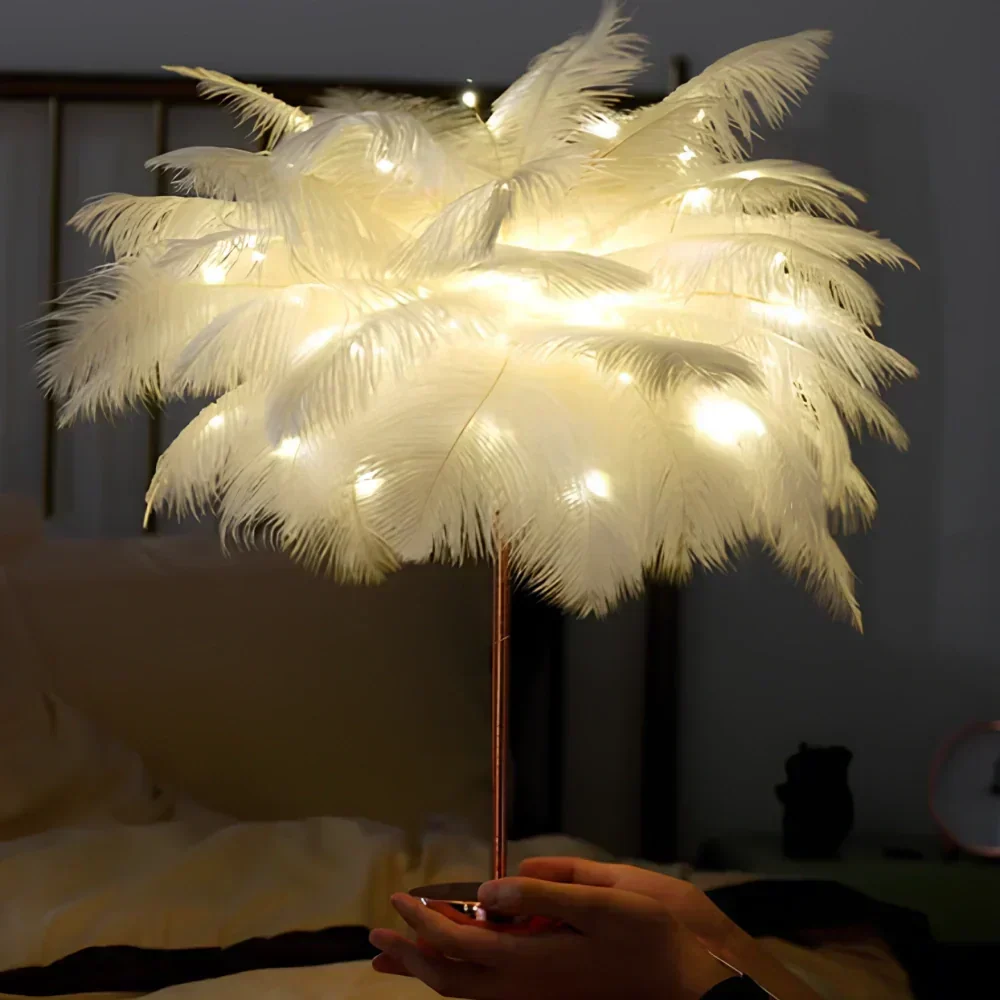 Aurora Feather Lamp — Elegant Soft-Glow Accent Lighting