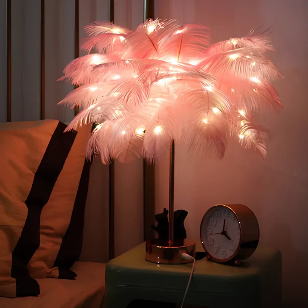 Aurora Feather Lamp — Elegant Soft-Glow Accent Lighting