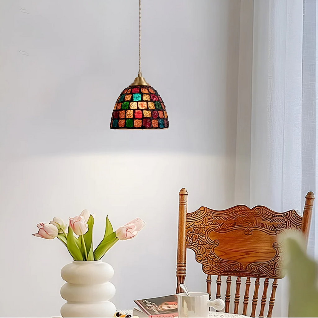 NovaLume Kairo Multicolor Glass Pendant Fixture For Dining Table