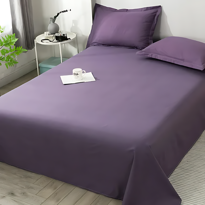 Lençol Plano SereneLoom em Algodão Orgânico para Sono Suave e Respirável