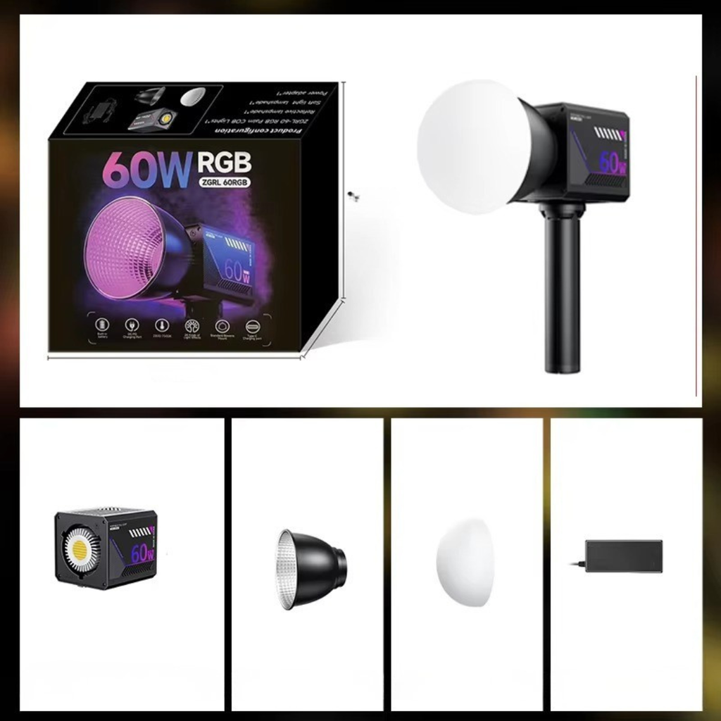 Συμπαγές φωτιστικό βίντεο RGB — ενσωματωμένη επαναφορτιζόμενη μπαταρία 10000mAh