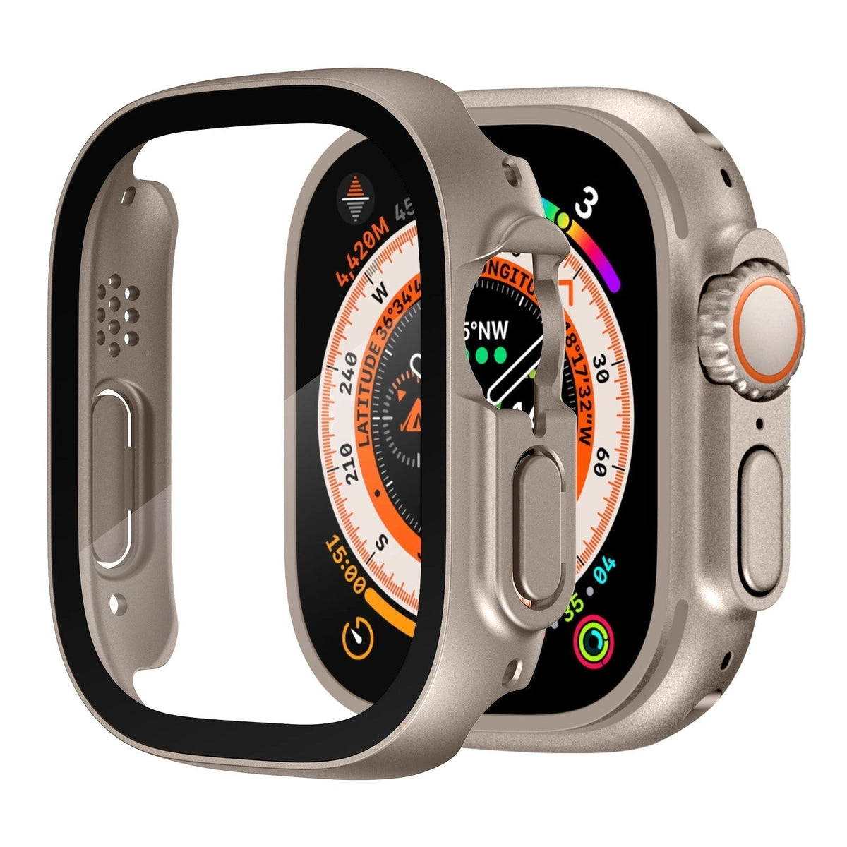 Apple Watch Ultra üveg képernyővédő tok — rápattintható, átlátszó