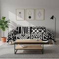 Protiskluzový pratelný potah na pohovku — geometrický boho design