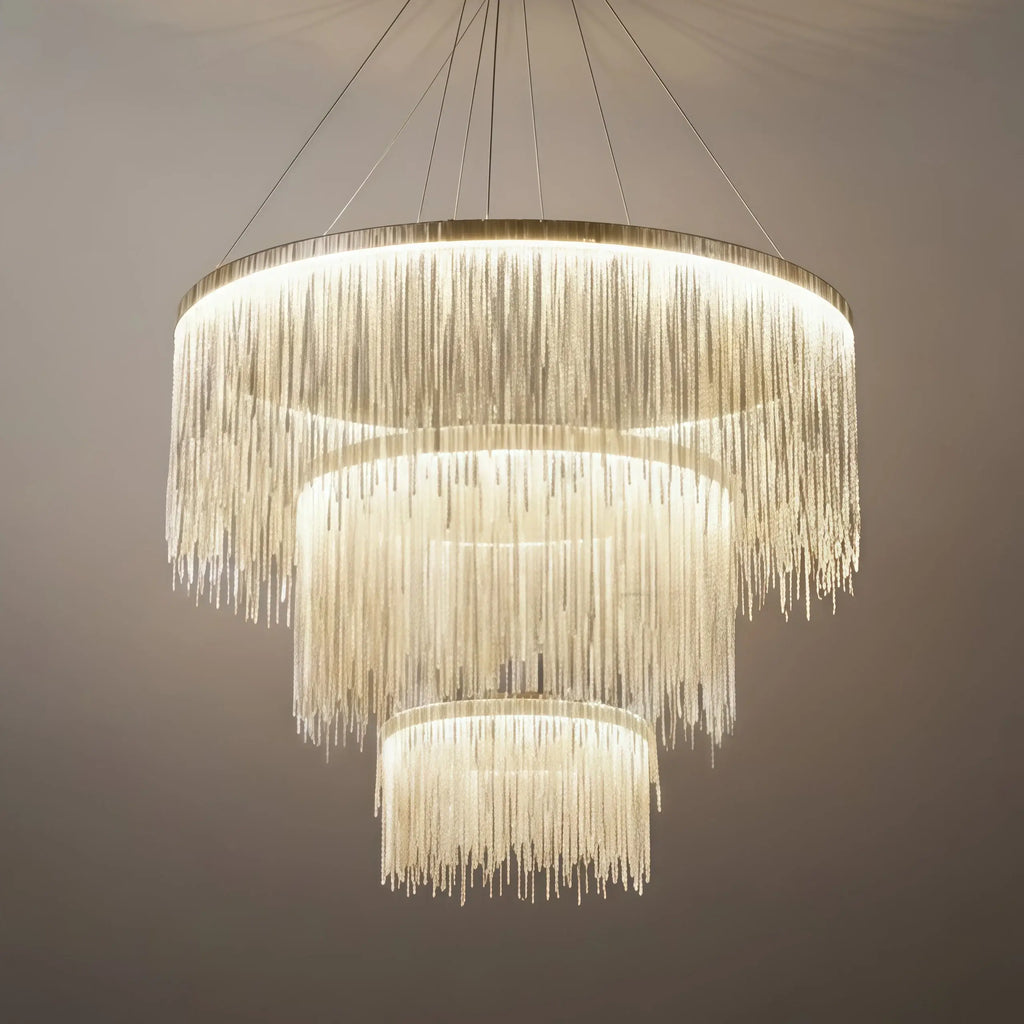 Royal Pendant Light –Gold/Satin Nickel Metal Finish for Living Room - Flindria