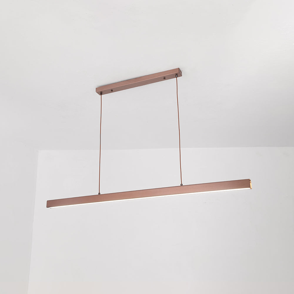 Liniowa lampa wisząca LED Nexis — czarny i brązowy metal