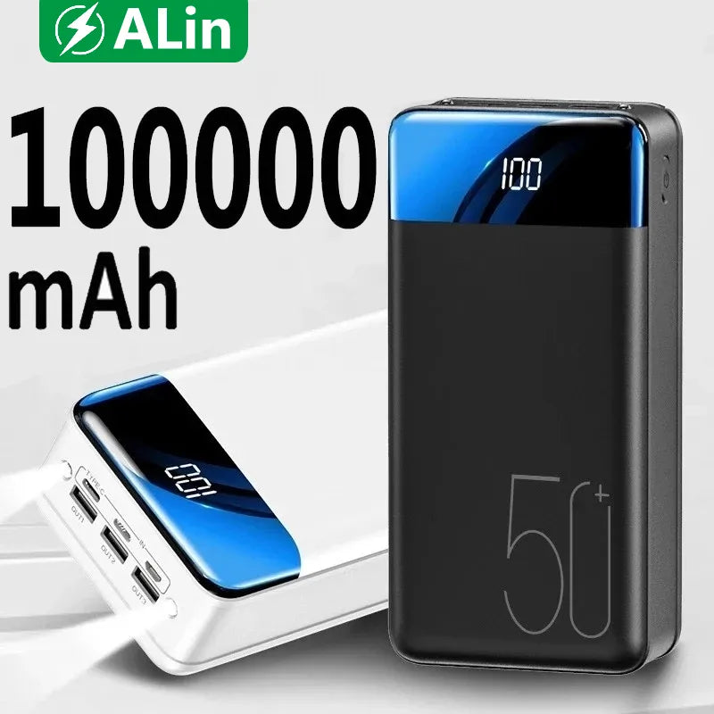 Powerbank mit 100,000mAh — Schnellladegerät mit ultrahoher Kapazität für Geräte