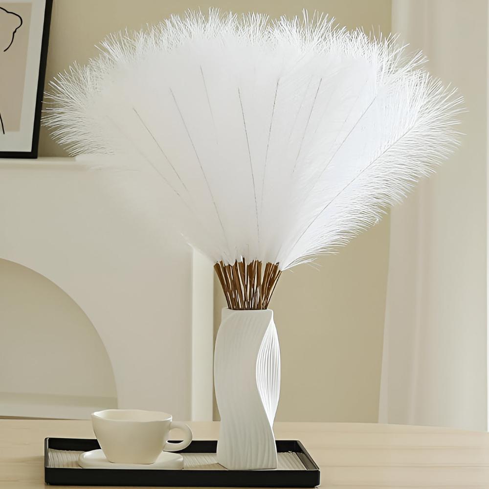Steli decorativi di erba della pampas sintetica — Set da 3 pezzi che non perde foglie