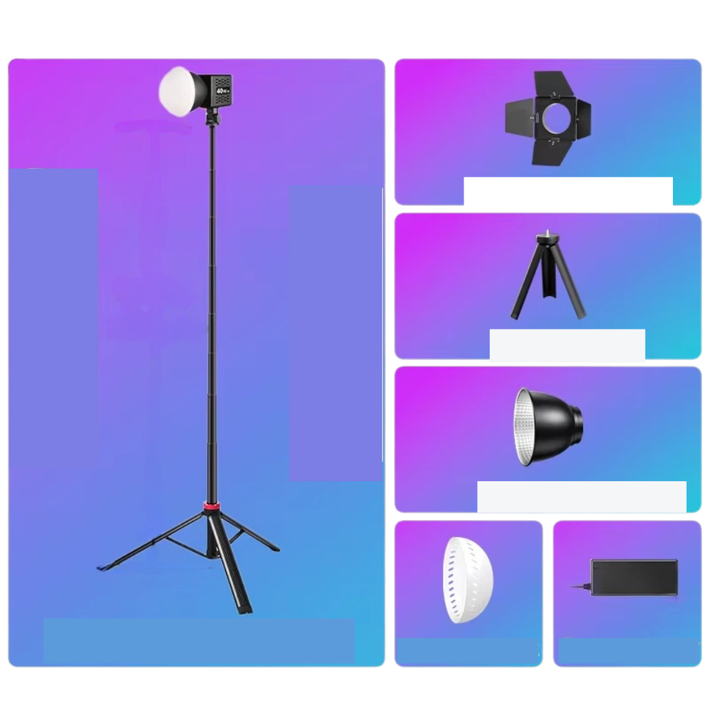 Συμπαγές φωτιστικό βίντεο RGB — ενσωματωμένη επαναφορτιζόμενη μπαταρία 10000mAh