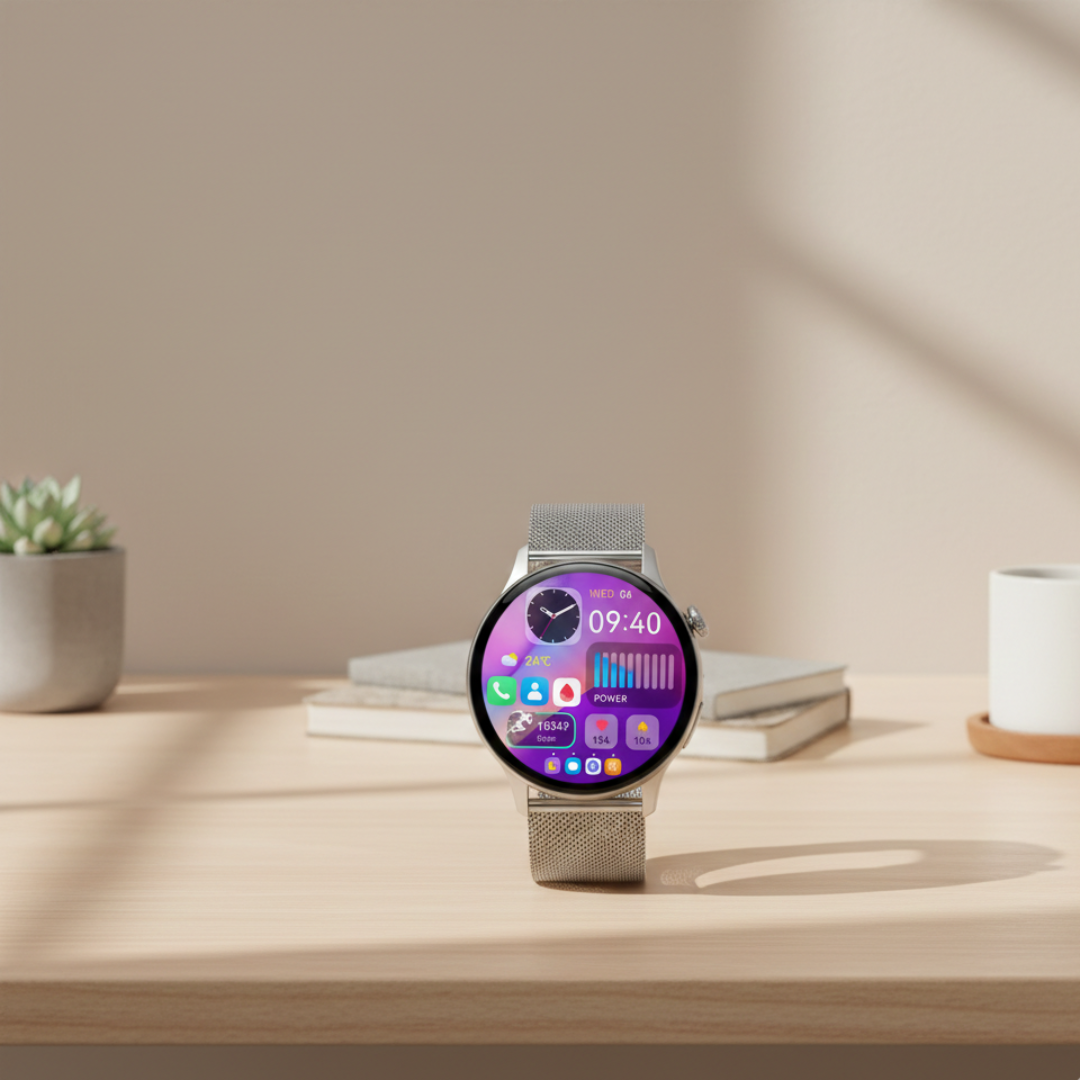 Wodoodporny damski smartwatch AMOLED — funkcja rozmów przez Bluetooth