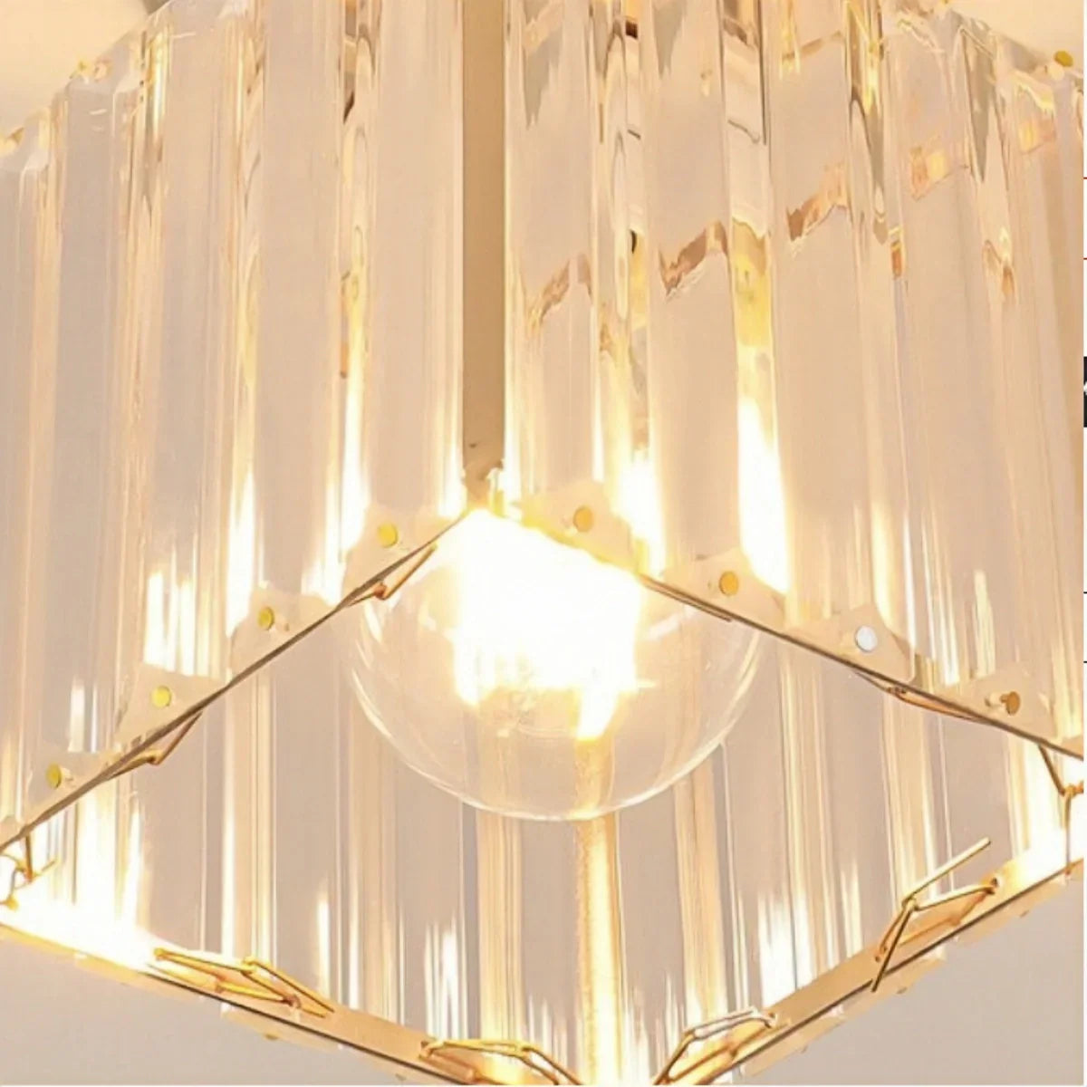 Modern Ceiling Lamp Metal/Crystal Design in Black/Gold/Silver for Bedroom - Flindria