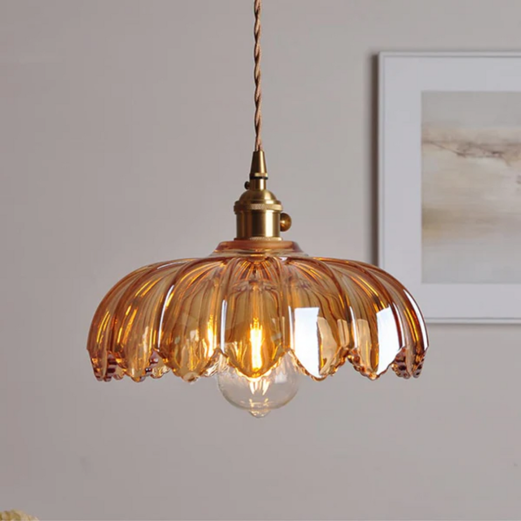 Aurelia Elegant Pendant Light With Floral Glass Accent For Indoor Spaces
