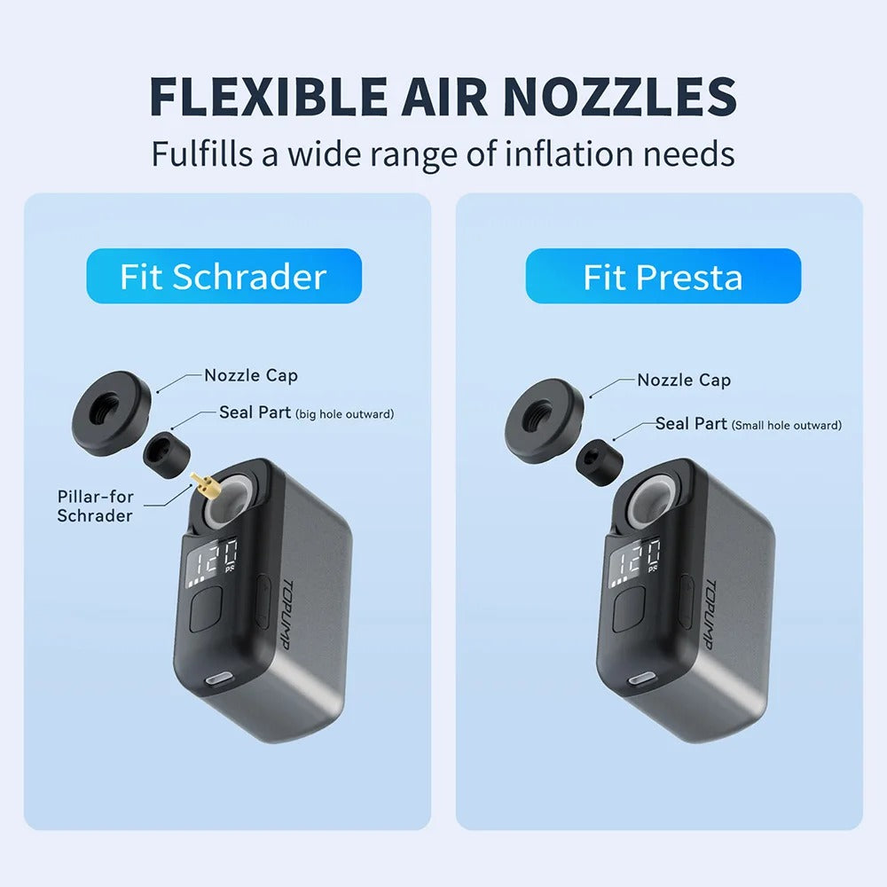 Mini pompa elettrica intelligente Pro per biciclette — Gonfiatore portatile rapido per pneumatici