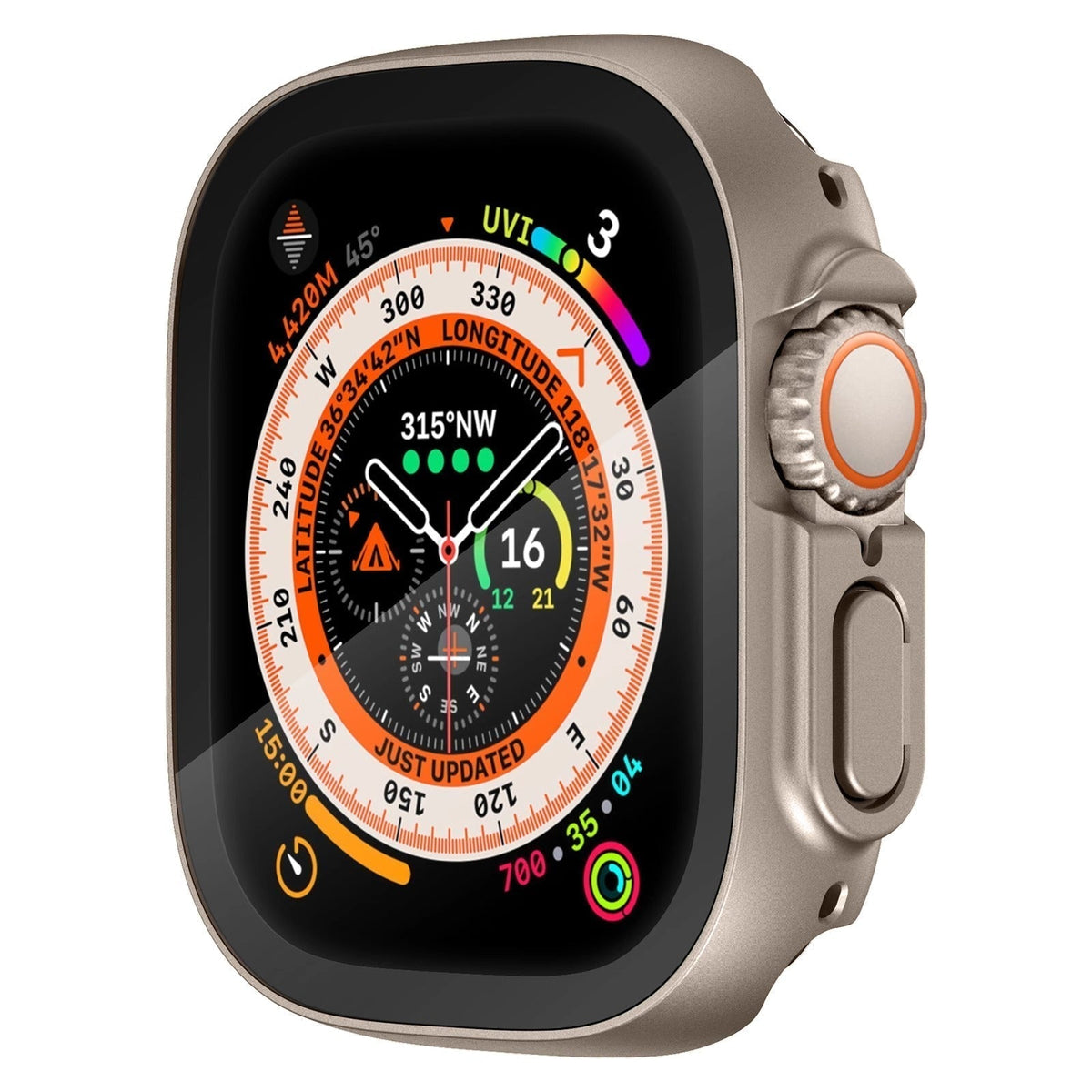 Apple Watch Ultra üveg képernyővédő tok — rápattintható, átlátszó