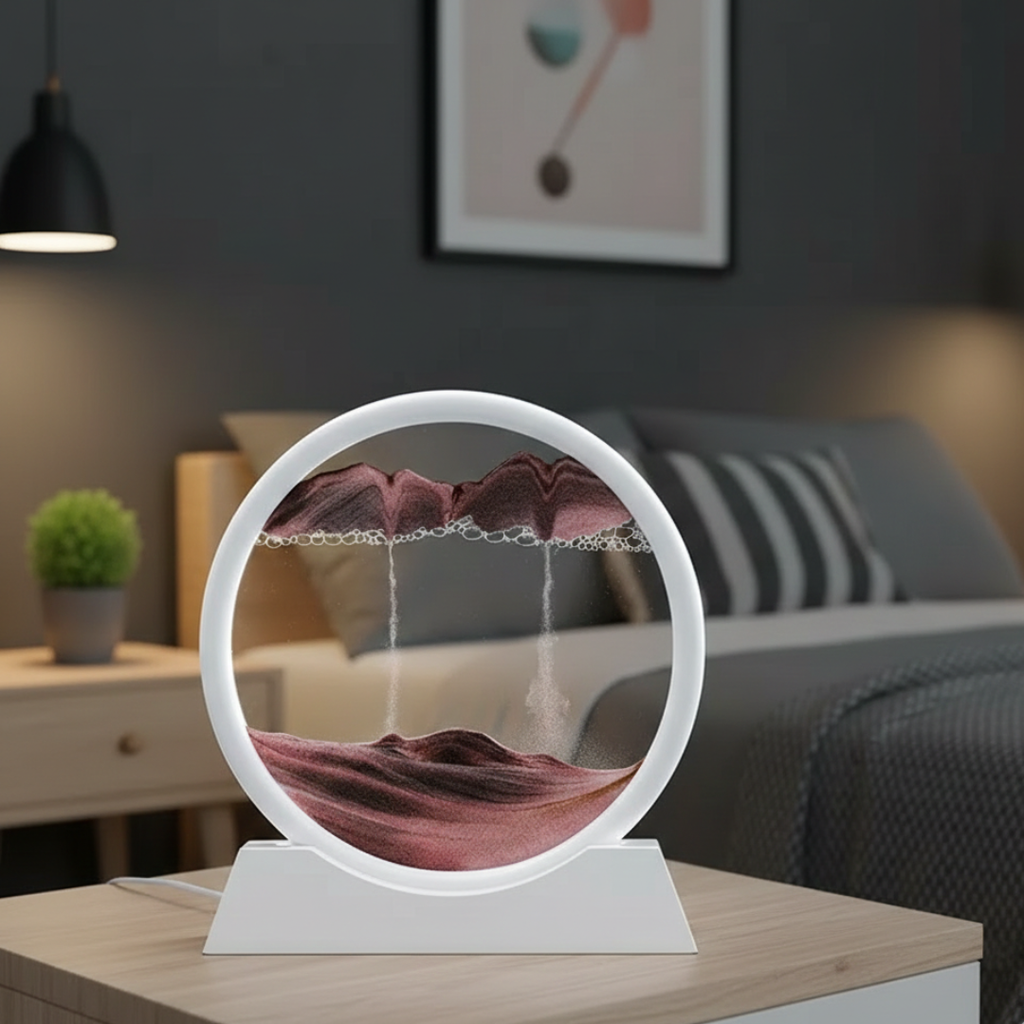 Gravity Flow Sand Art Frame — Circular Multi-Hued Kinetic Decor