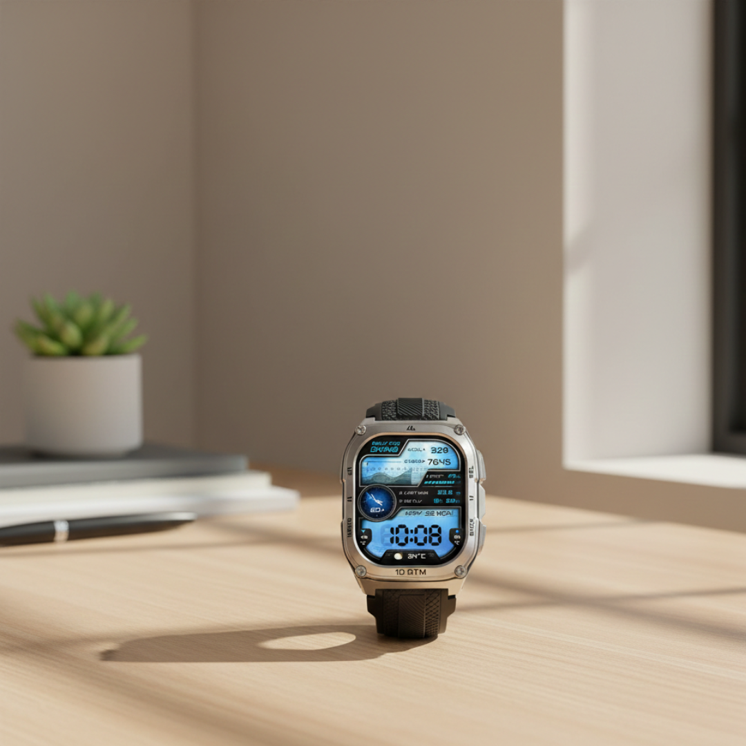 Militär GPS-smartklocka - robust utformning för utomhusbruk, 1.96-tums AMOLED-skärm