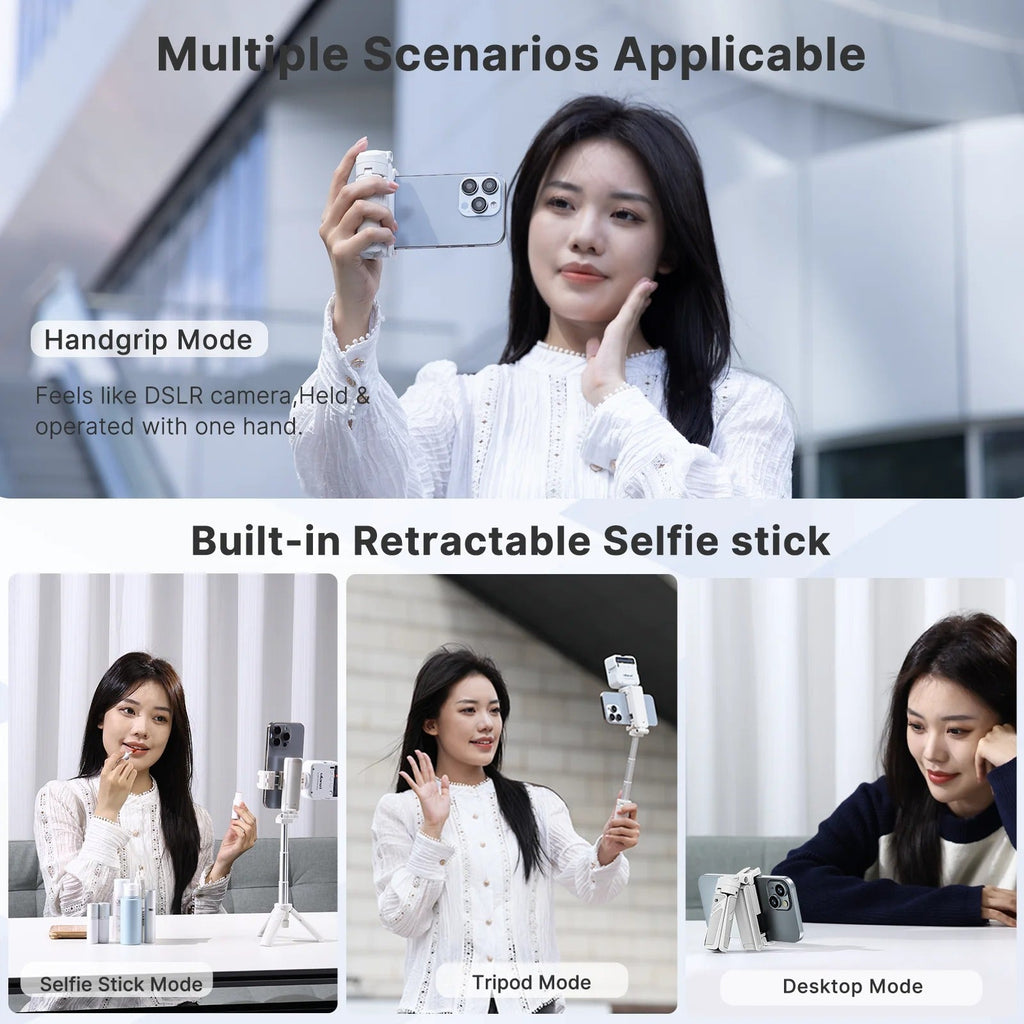 Bluetooth-Selfie-Stick-Stativ — ausziehbarer 4-teiliger 360°-Halter
