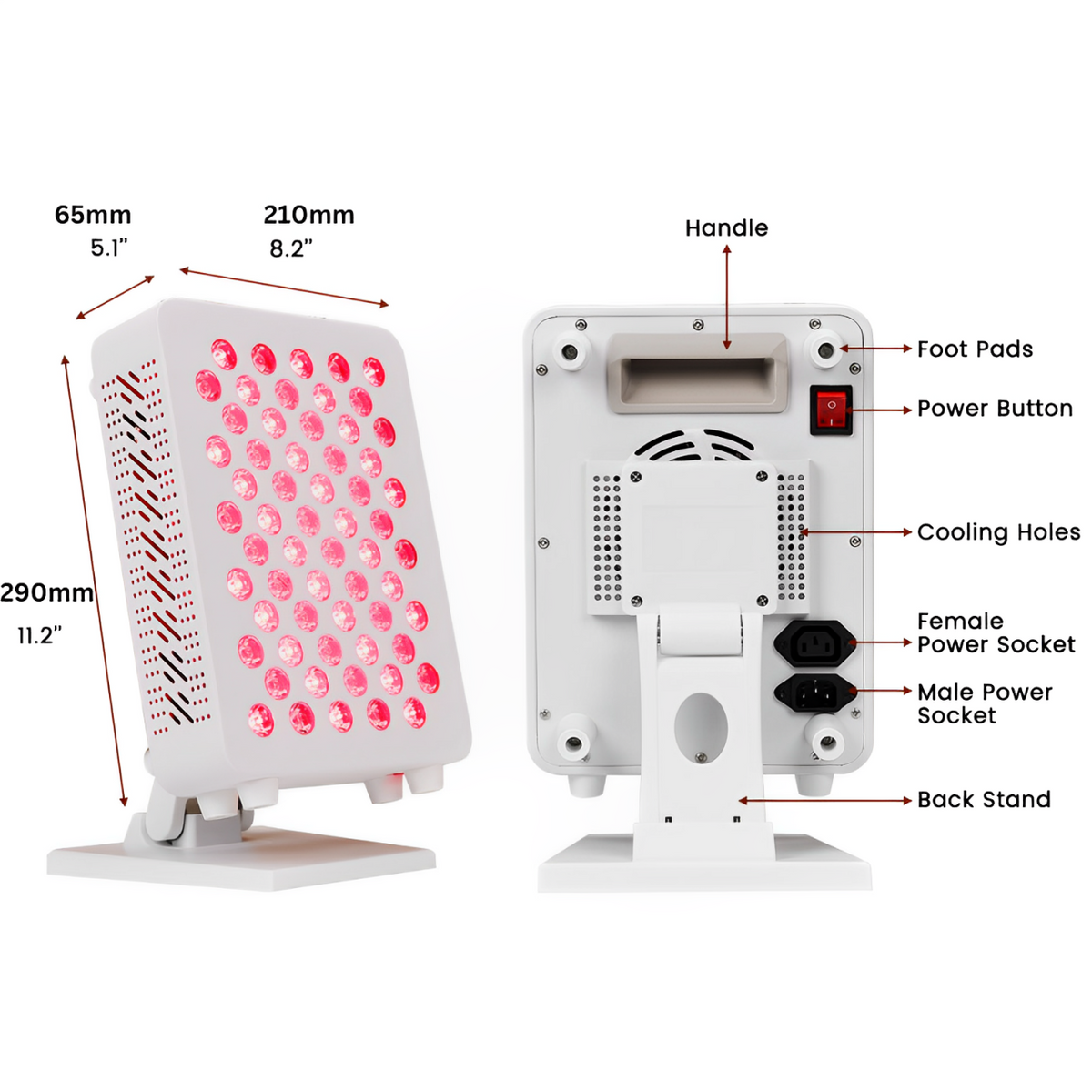 Red Light Therapy Tabletop Panel — Multi-Wavelength, Dimming, Pulsing