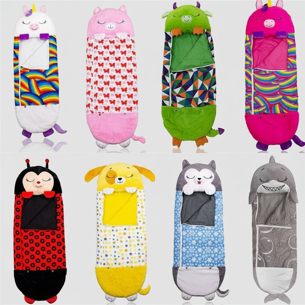 Kids' Foldable Sleeping Bag – Snoozi Animal Shape Portable & Washable | Filindra