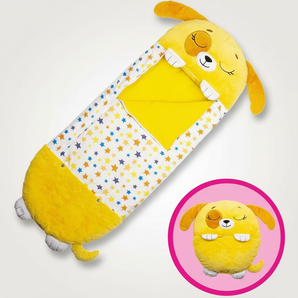 Kids' Foldable Sleeping Bag – Snoozi Animal Shape Portable & Washable | Filindra