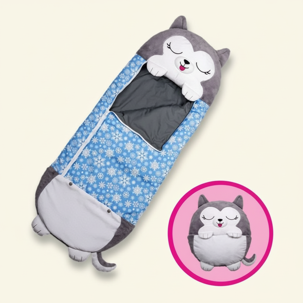 Kids' Foldable Sleeping Bag – Snoozi Animal Shape Portable & Washable | Filindra