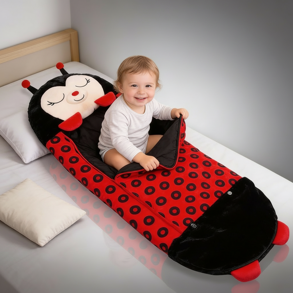 Kids' Foldable Sleeping Bag – Snoozi Animal Shape Portable & Washable | Filindra