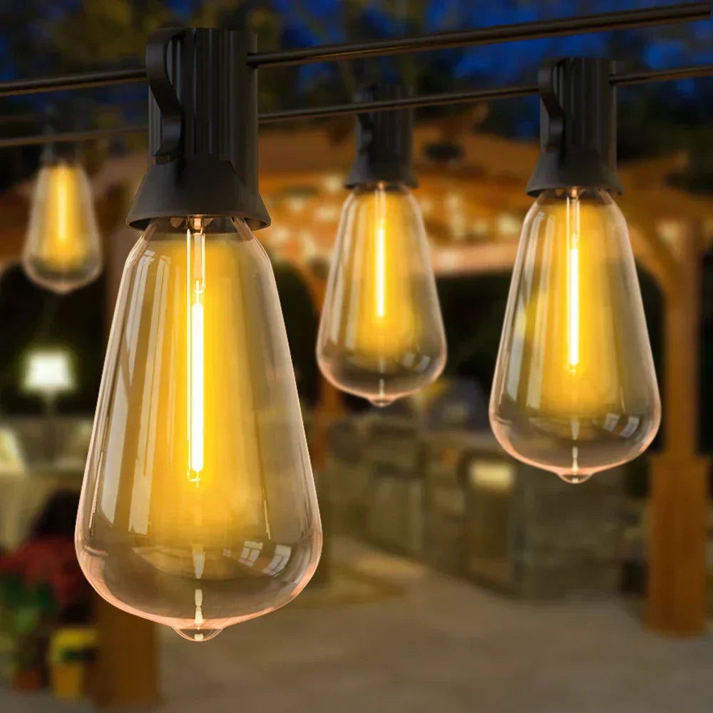 Luzes LED de cordão impermeáveis LumiRain — brilho encantador