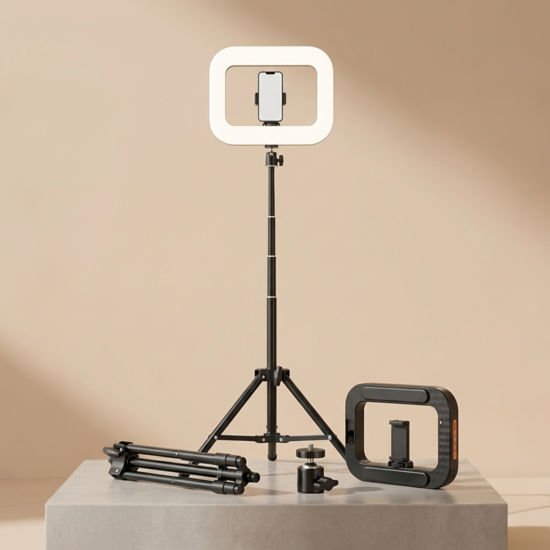 Bærbar LED-ringlampe — 240 integrerede lysdioder, justerbar lysstyrke