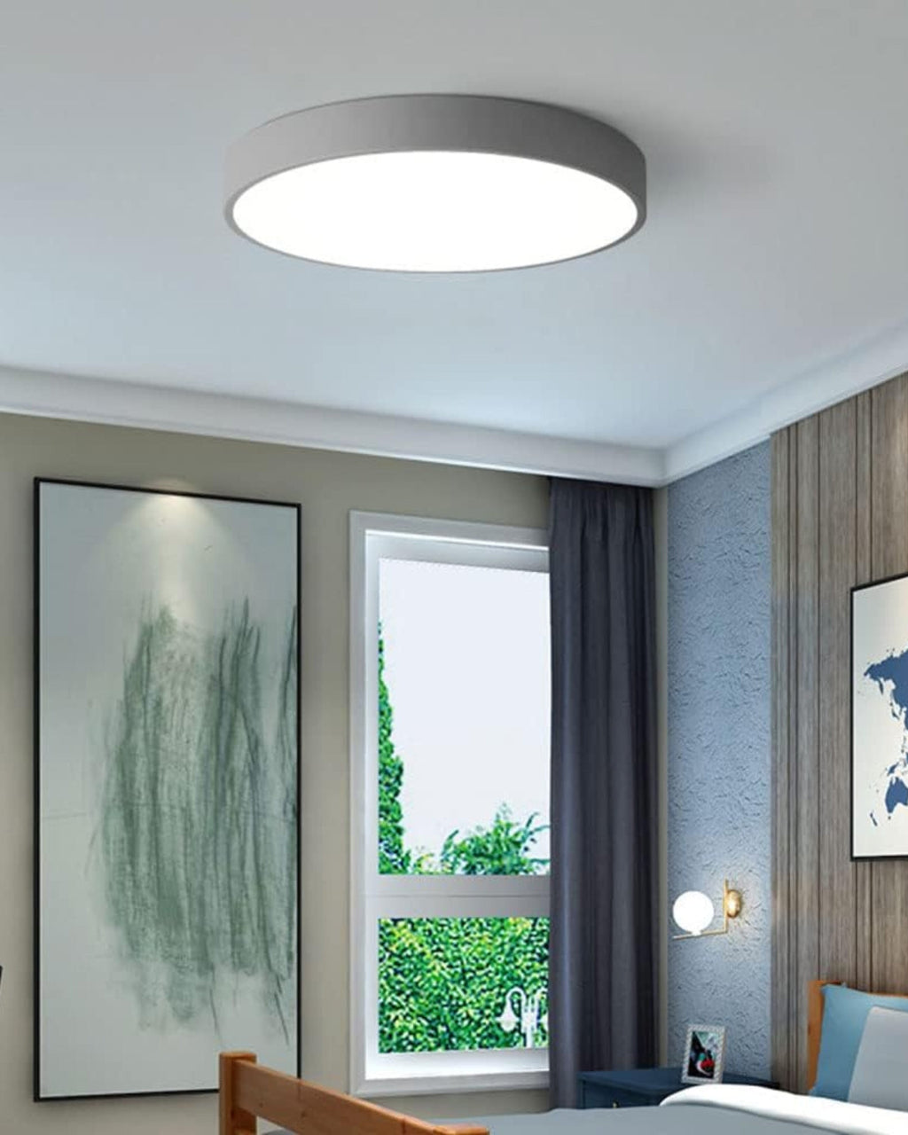 SolaraLume Minimal Modern Ceiling Light With Warm Ambient Glow