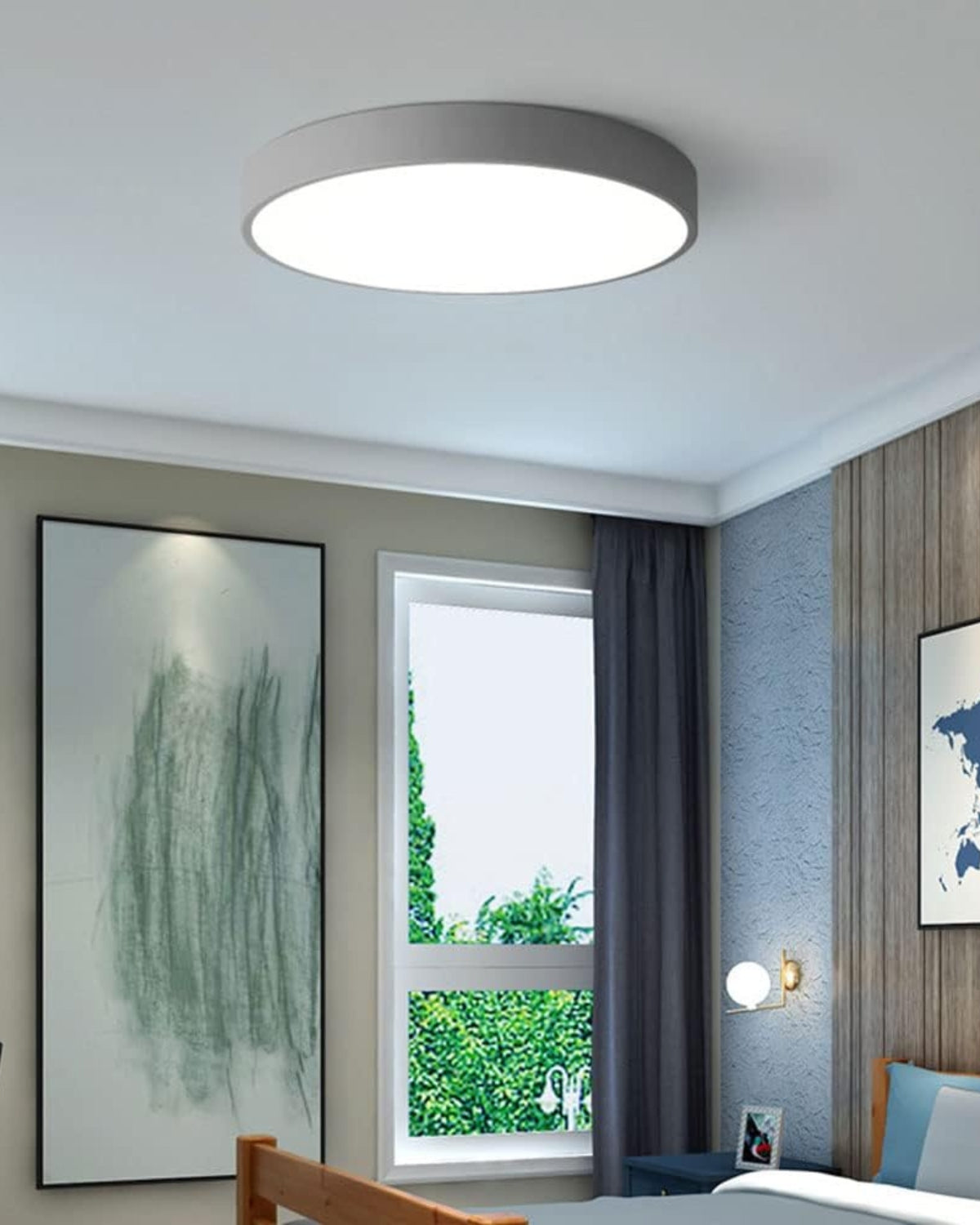 SolaraLume Minimal Modern Ceiling Light With Warm Ambient Glow