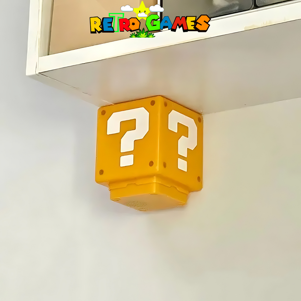 Iluminator în formă de bloc cu semn de întrebare Super Mario — RetroLight cu lumină și sunet