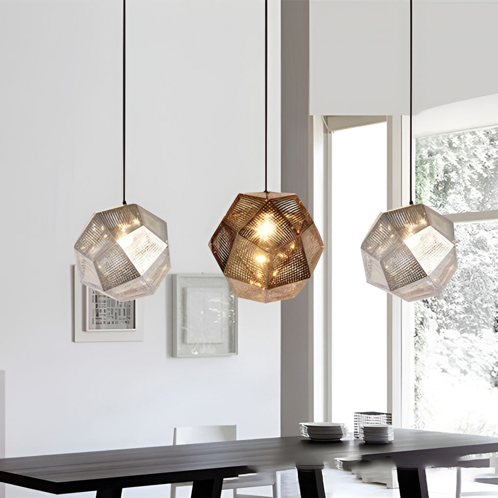 Στρογγυλό γεωμετρικό κρεμαστό φωτιστικό LichtDesign — Ηλεκτρολυτικά επεξεργασμένο μέταλλο
