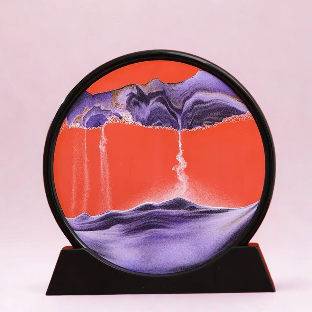 Gravity Flow Sand Art Frame — Circular Multi-Hued Kinetic Decor