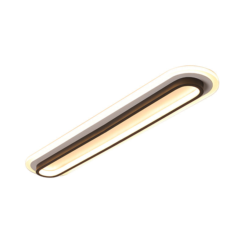 Oval LED Ceiling Light Black/White — Acrylic Diffuser