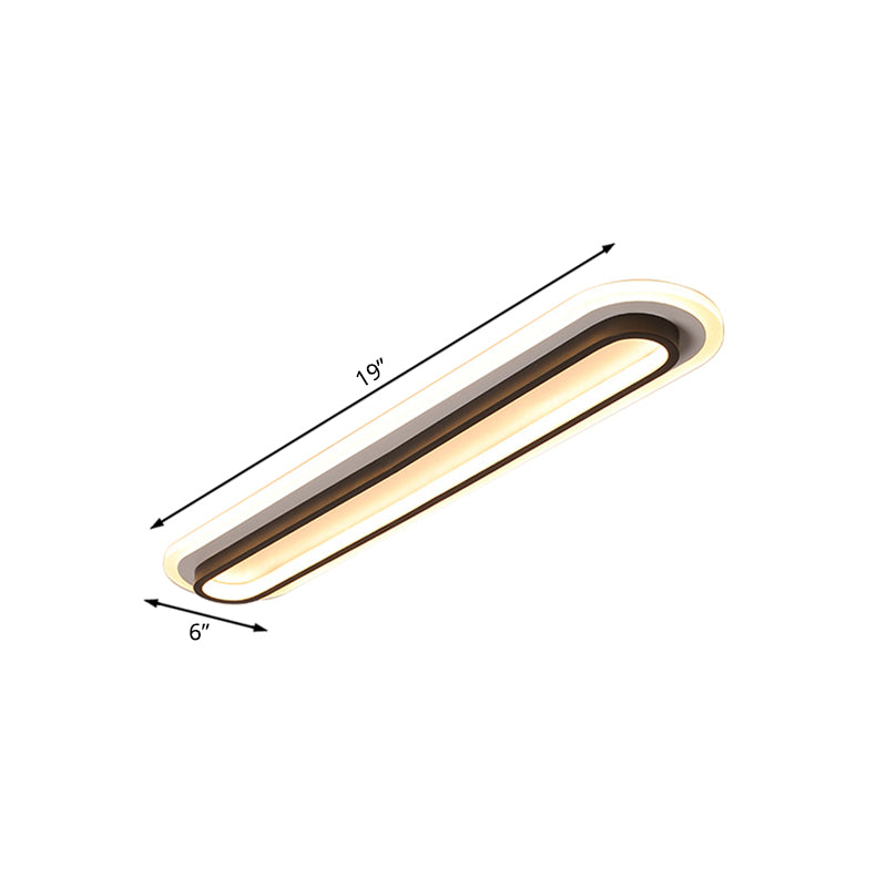 Oval LED Ceiling Light Black/White — Acrylic Diffuser