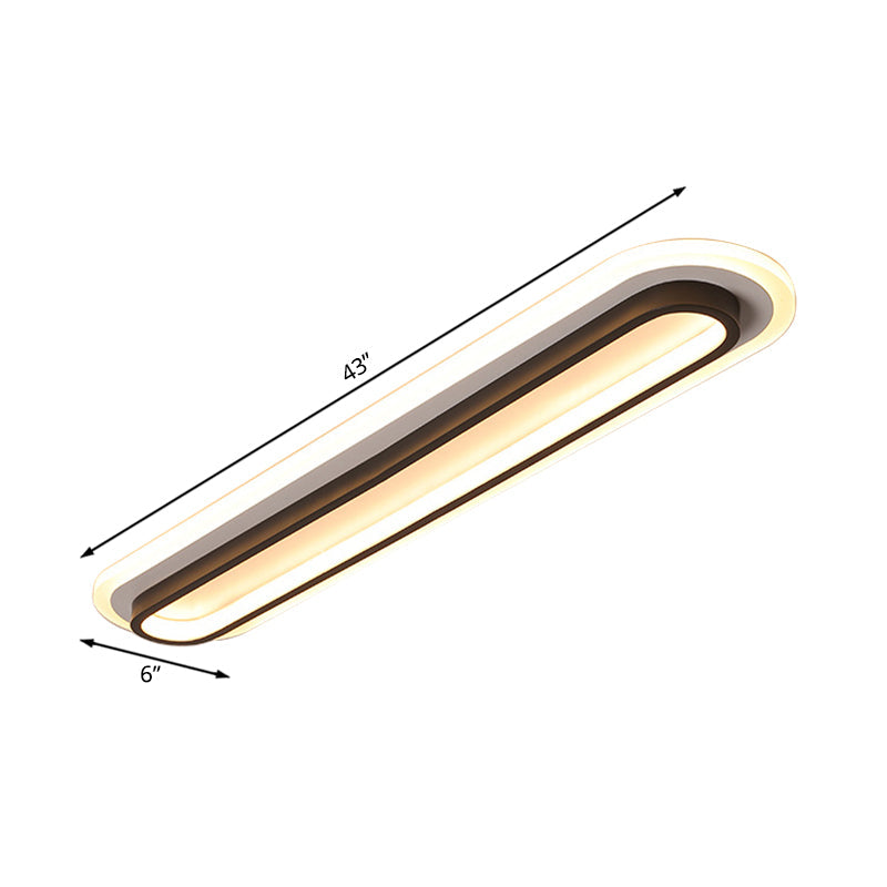 Oval LED Ceiling Light Black/White — Acrylic Diffuser