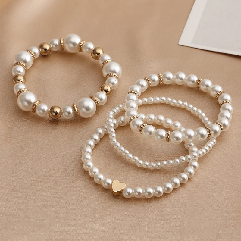 Flari-Perlenarmband-Set mit Schleifen, 4er-Pack - passend für alle Handgelenke