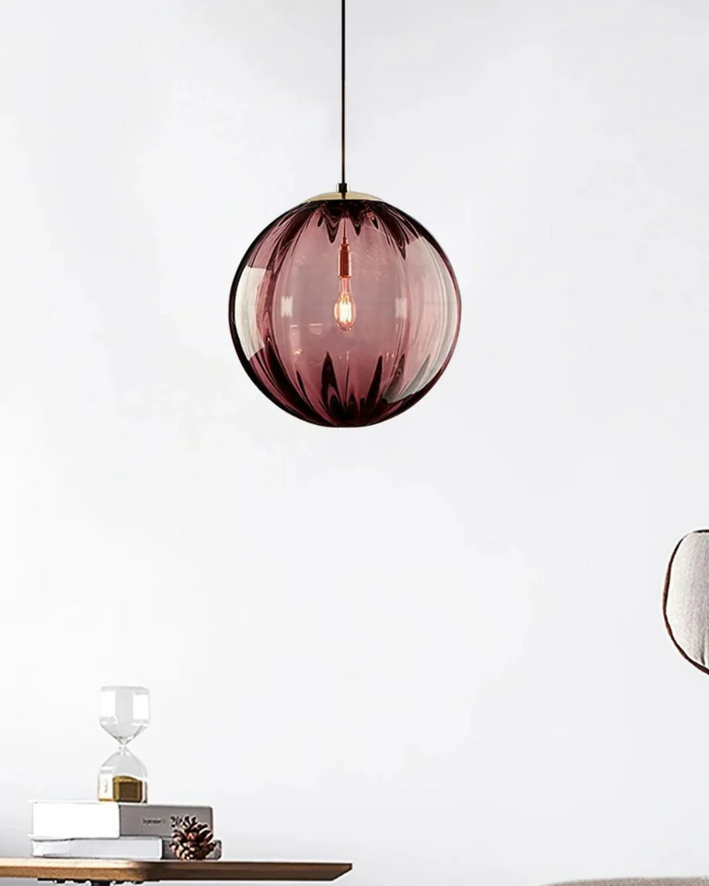 VeraLux vintage taklampa i bärnstensfärgat glas med varmt sken