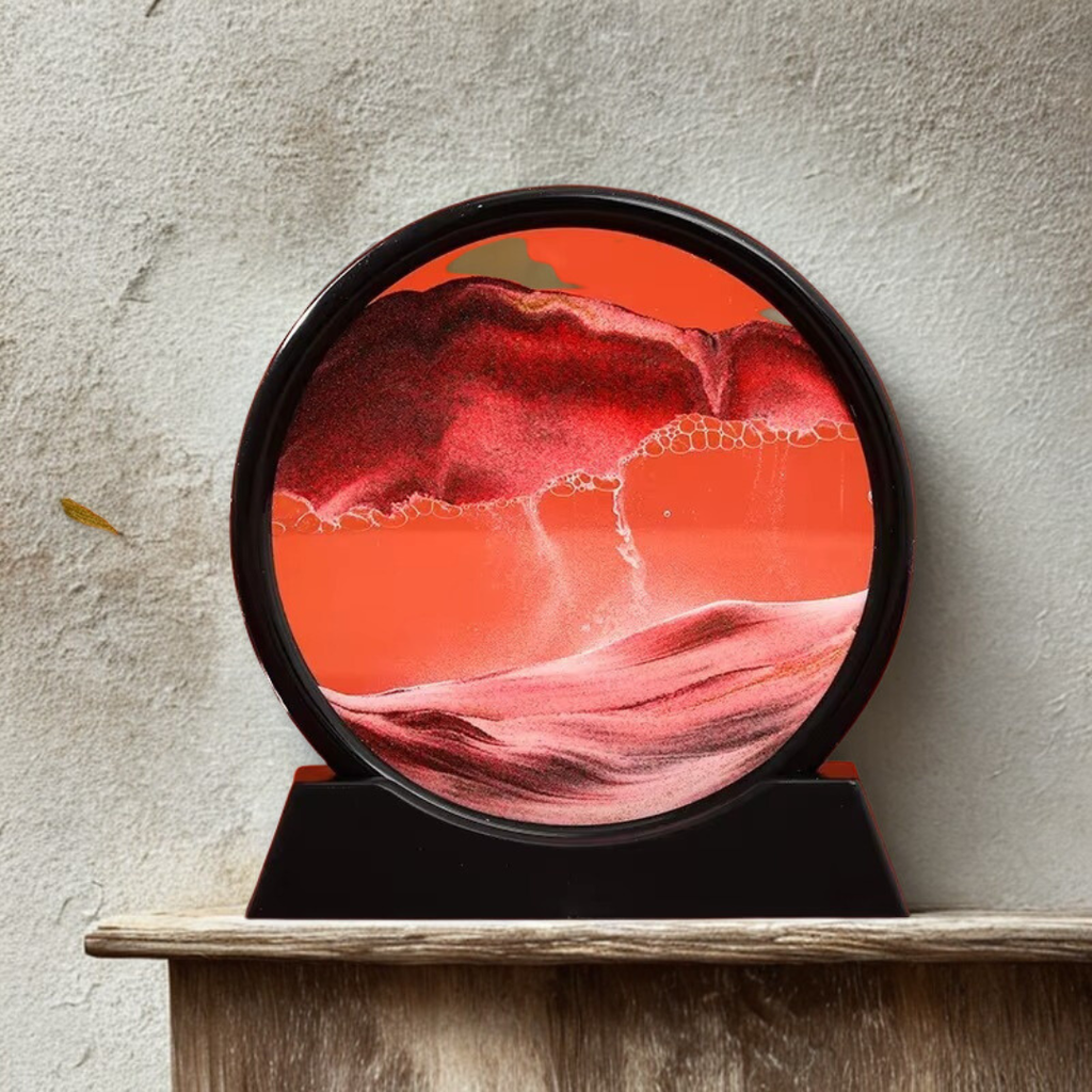 Gravity Flow Sand Art Frame — Circular Multi-Hued Kinetic Decor