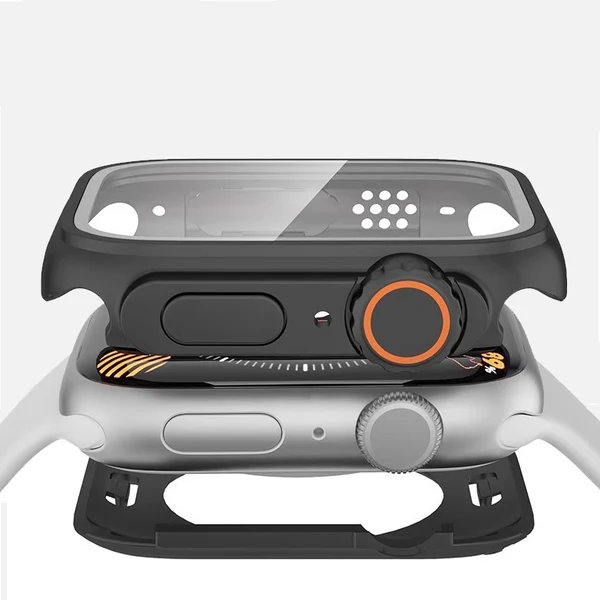 Capa de cobertura total a 360° e película temperada para Apple Watch S1-10