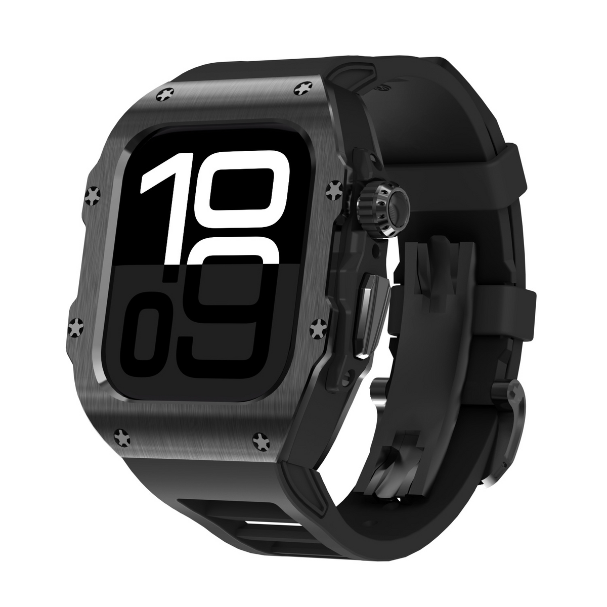 غطاء حماية وسوار من المطاط الفلوري المطلي كهربائيًا لساعة Apple Watch