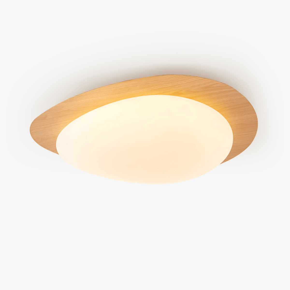 NexaRipple Walnut Pebble Ceiling Light — Cozy Warm Glow