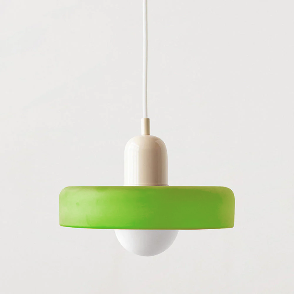 Liora Bauhaus Colored Glass Pendant Light - Adjustable Height Suspension