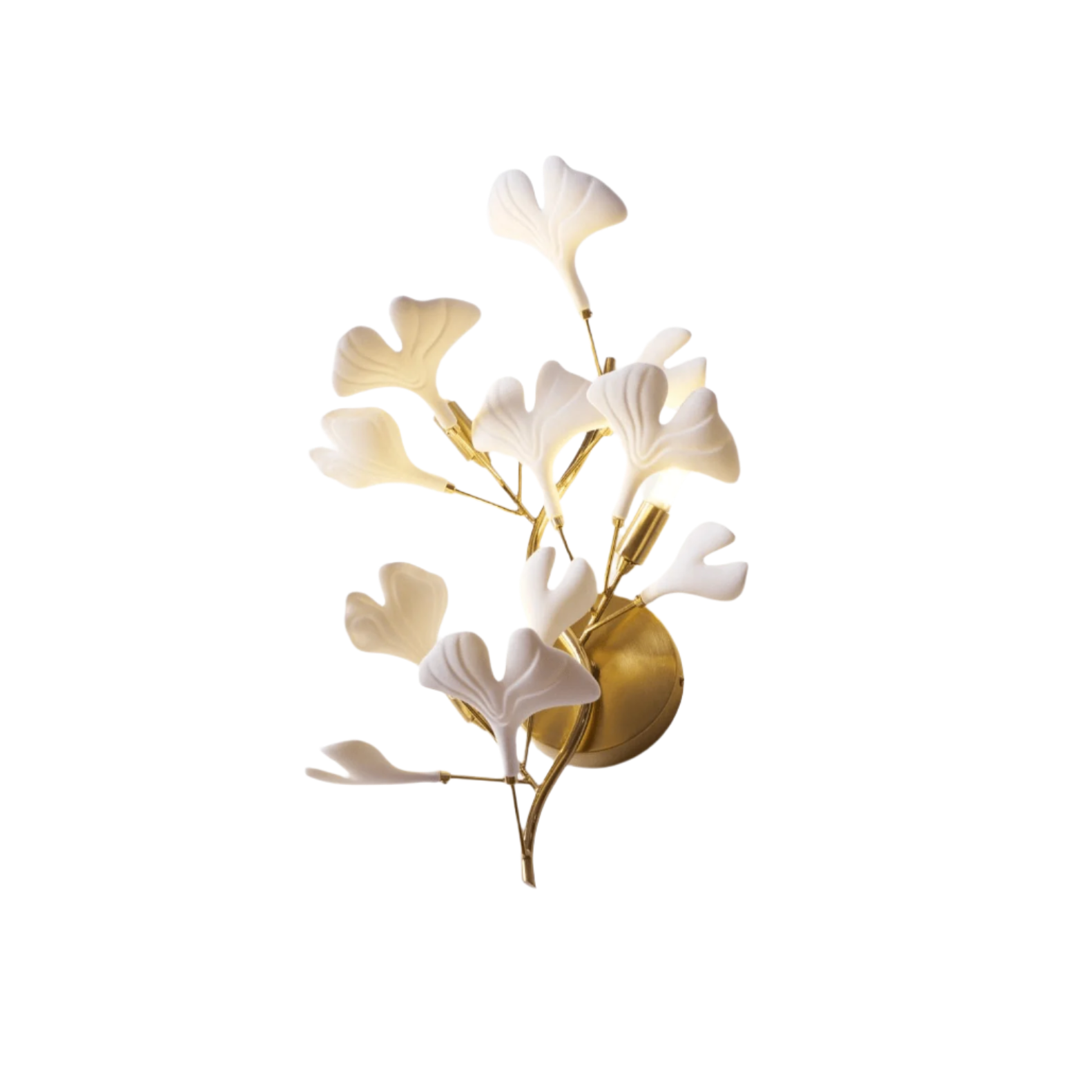 Veralon Ginkgo Ceramic Wall Light Finish Soft Matte Ambient Glow