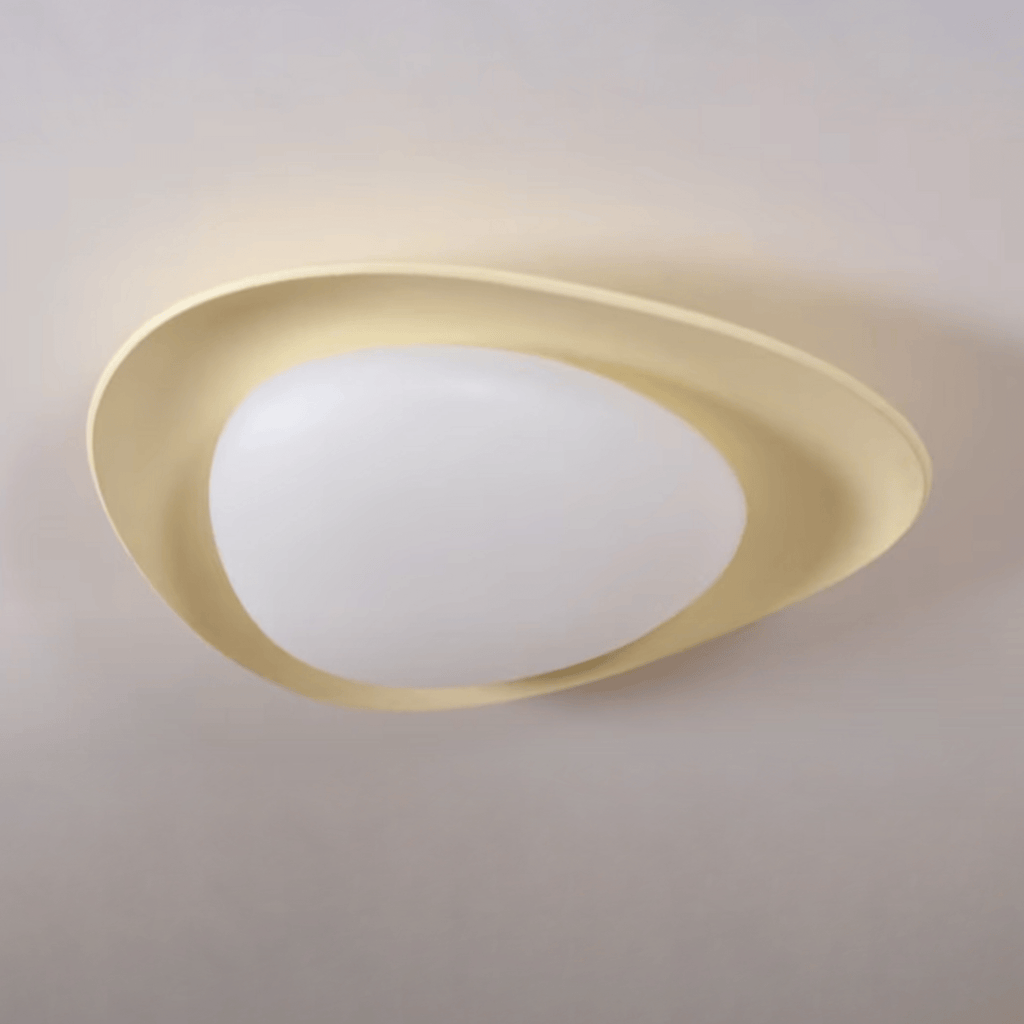 Oval Resin Ceiling Light — Dimmable LED, 3000K-6000K Adjustable, Green or Beige, 36cm or 46cm