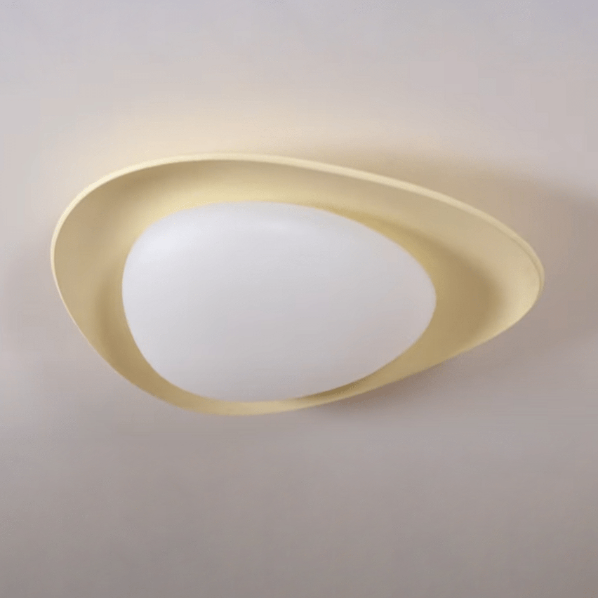 Oval Resin Ceiling Light — Dimmable LED, 3000K-6000K Adjustable, Green or Beige, 36cm or 46cm